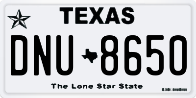 TX license plate DNU8650