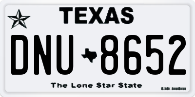 TX license plate DNU8652