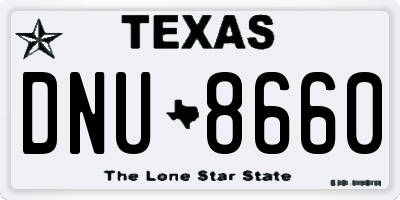 TX license plate DNU8660