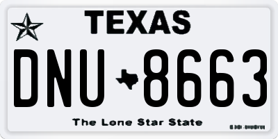 TX license plate DNU8663