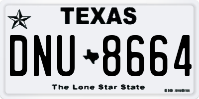 TX license plate DNU8664