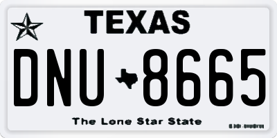 TX license plate DNU8665