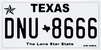 TX license plate DNU8666