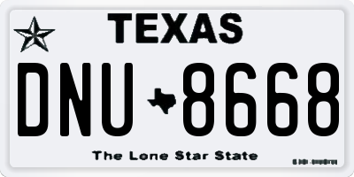 TX license plate DNU8668