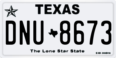 TX license plate DNU8673