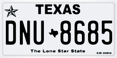 TX license plate DNU8685