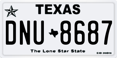 TX license plate DNU8687