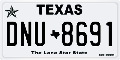TX license plate DNU8691