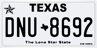 TX license plate DNU8692