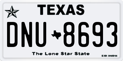 TX license plate DNU8693