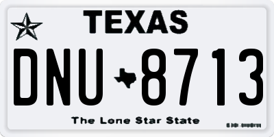 TX license plate DNU8713