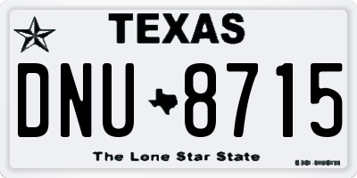 TX license plate DNU8715