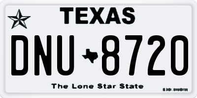 TX license plate DNU8720