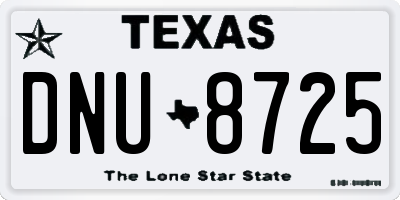 TX license plate DNU8725
