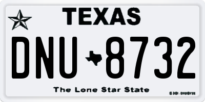 TX license plate DNU8732