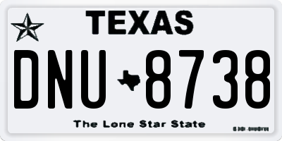 TX license plate DNU8738