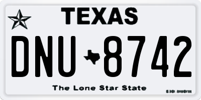 TX license plate DNU8742
