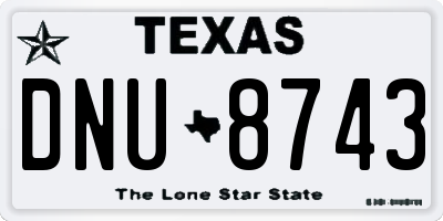 TX license plate DNU8743