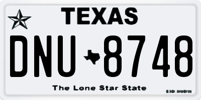 TX license plate DNU8748