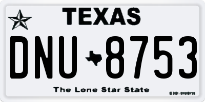 TX license plate DNU8753