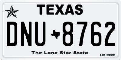 TX license plate DNU8762