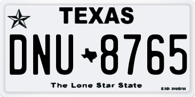 TX license plate DNU8765