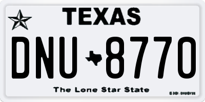 TX license plate DNU8770