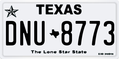 TX license plate DNU8773