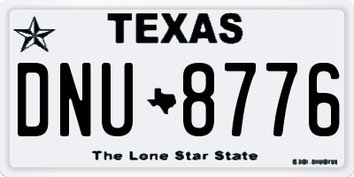 TX license plate DNU8776