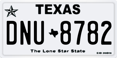 TX license plate DNU8782