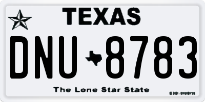 TX license plate DNU8783