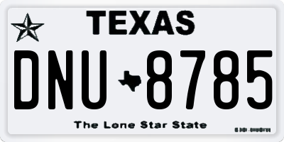 TX license plate DNU8785