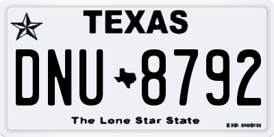 TX license plate DNU8792