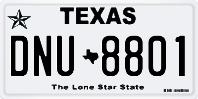 TX license plate DNU8801