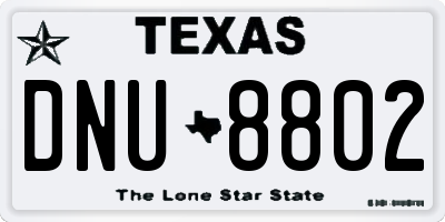 TX license plate DNU8802