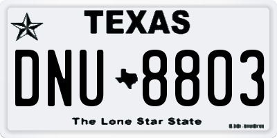TX license plate DNU8803
