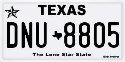 TX license plate DNU8805