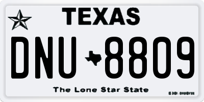 TX license plate DNU8809