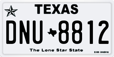TX license plate DNU8812