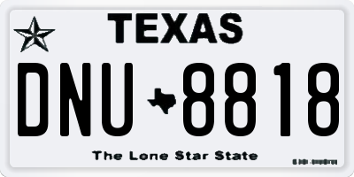 TX license plate DNU8818