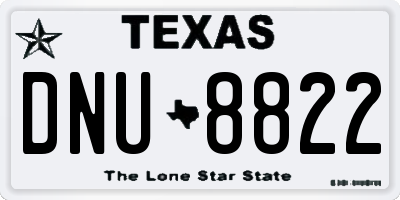 TX license plate DNU8822