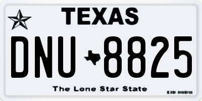 TX license plate DNU8825