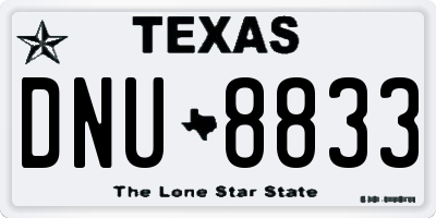 TX license plate DNU8833