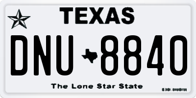 TX license plate DNU8840