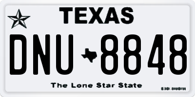 TX license plate DNU8848