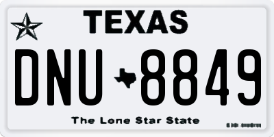 TX license plate DNU8849