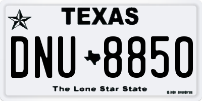 TX license plate DNU8850