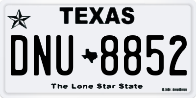 TX license plate DNU8852