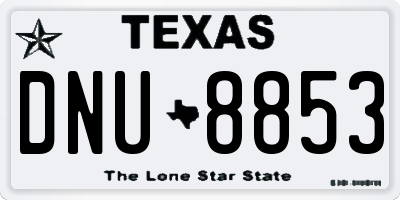 TX license plate DNU8853