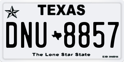 TX license plate DNU8857